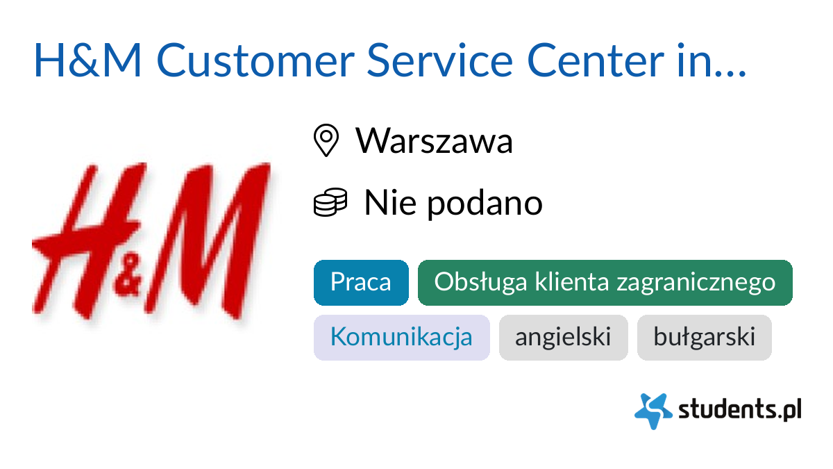 H&M Customer Service Center in Warsaw w H&M Hennes & Mauritz, Warszawa ...