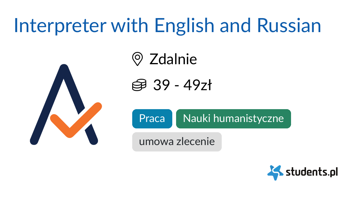 Interpreter with English and Russian w Aplikuj.pl, Zdalnie - Oferty