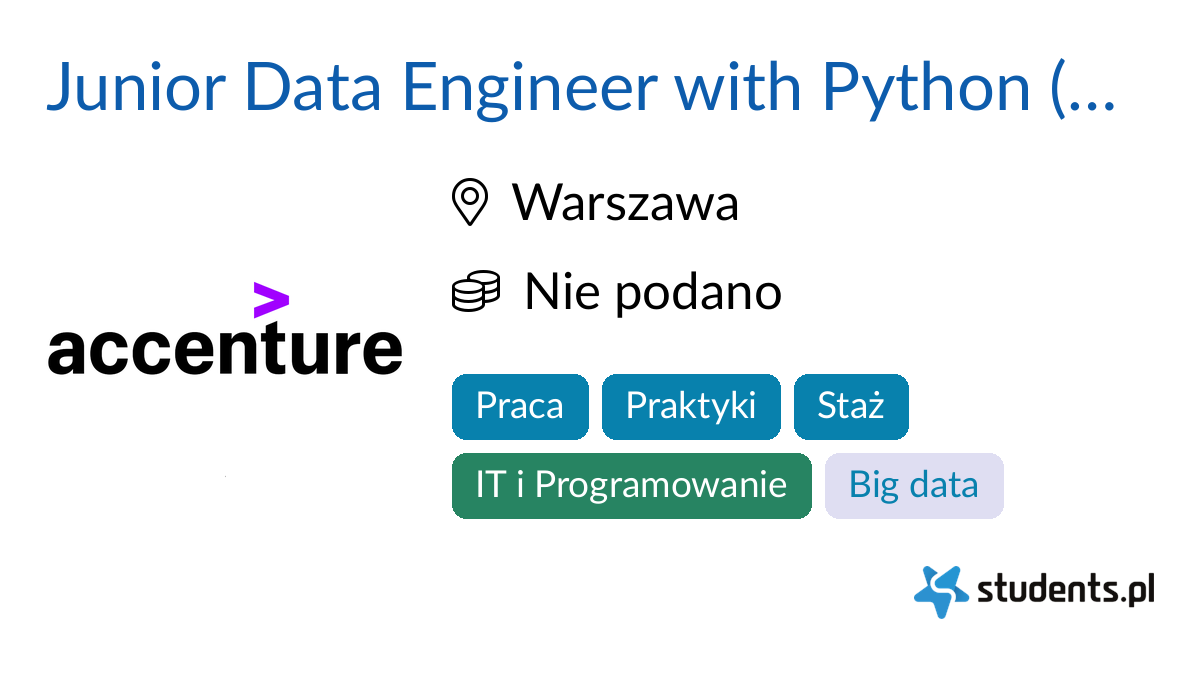 Junior data engineer with python communication media technology w