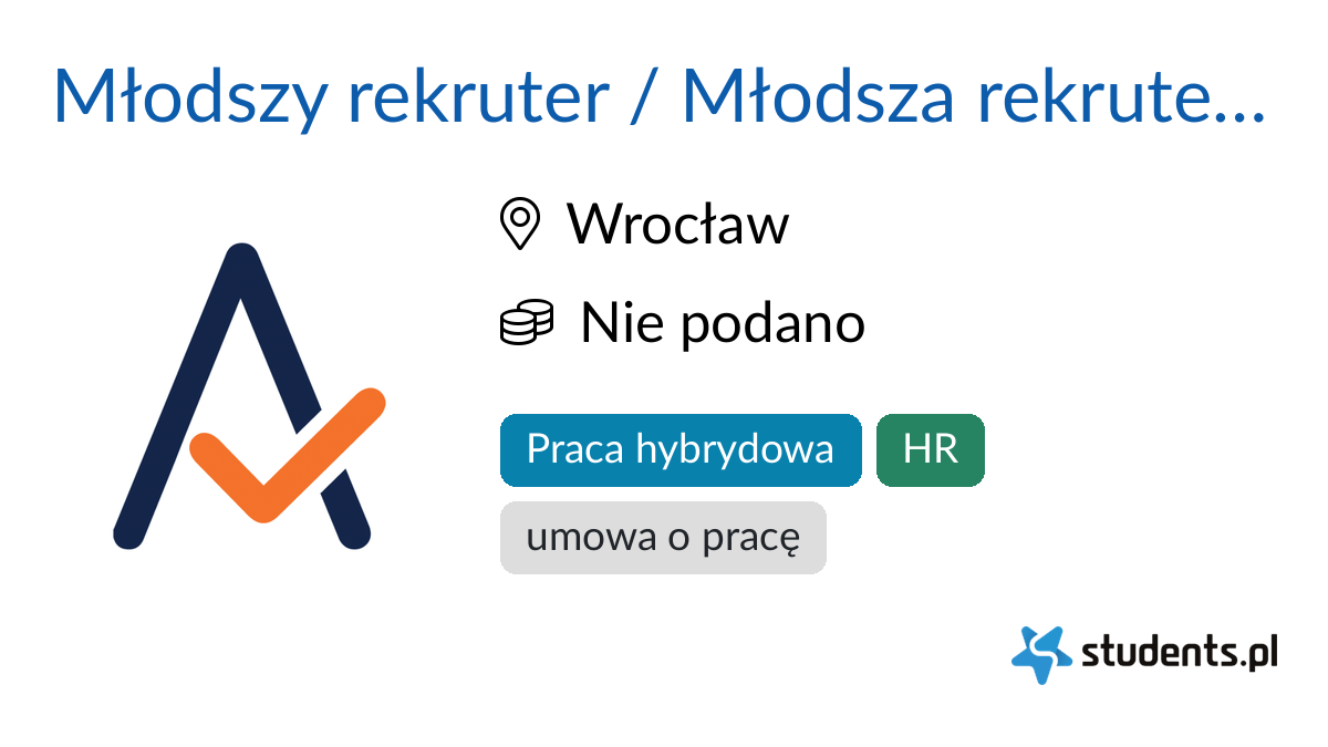 Młodszy rekruter / Młodsza rekruterka z j. angielskim i niemieckim w ...