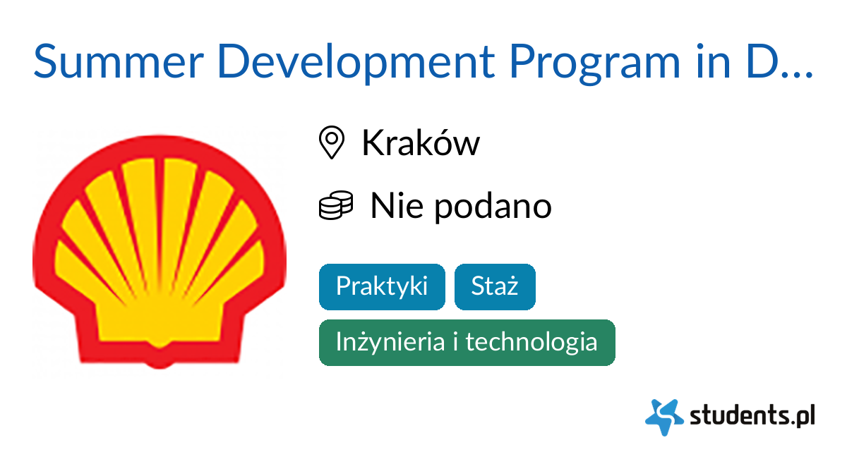 Summer Development Program in Data Science w Shell Business Operations ...